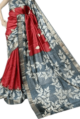 Pure Tussar Silk print saree