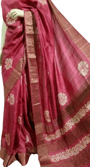Pure Tussar Silk print saree