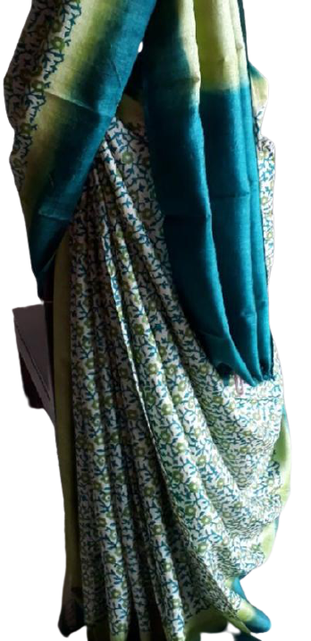 Pure Tussar Silk print saree