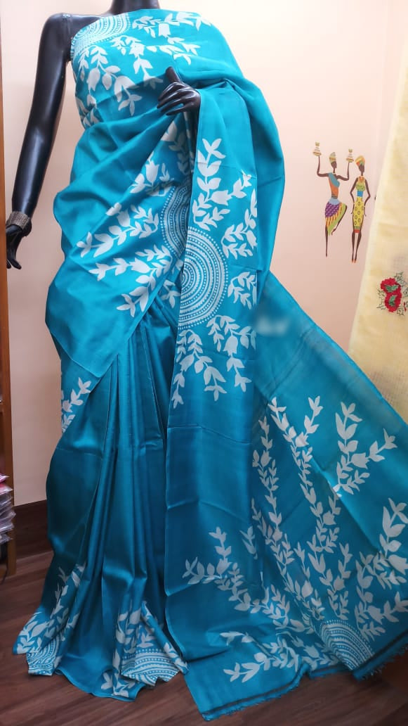 Pure Tussar Silk print saree