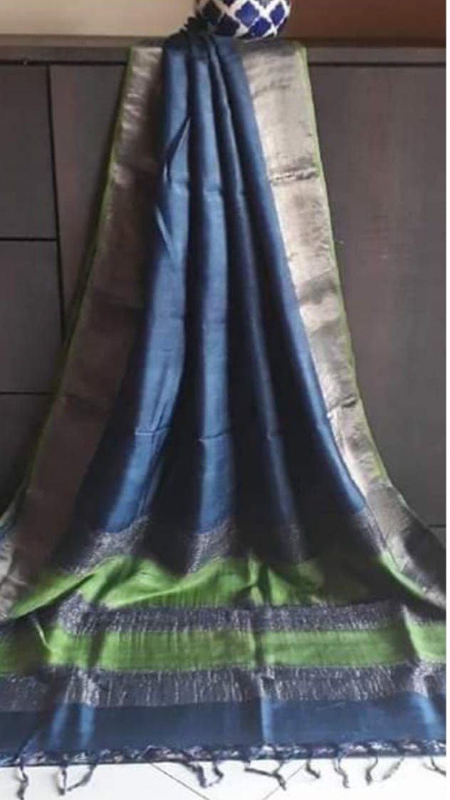 Pure Tussar Silk print saree