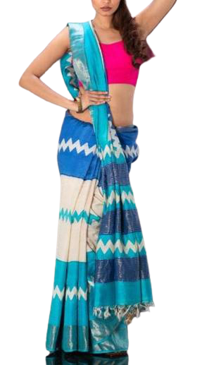 Pure Tussar Silk print saree