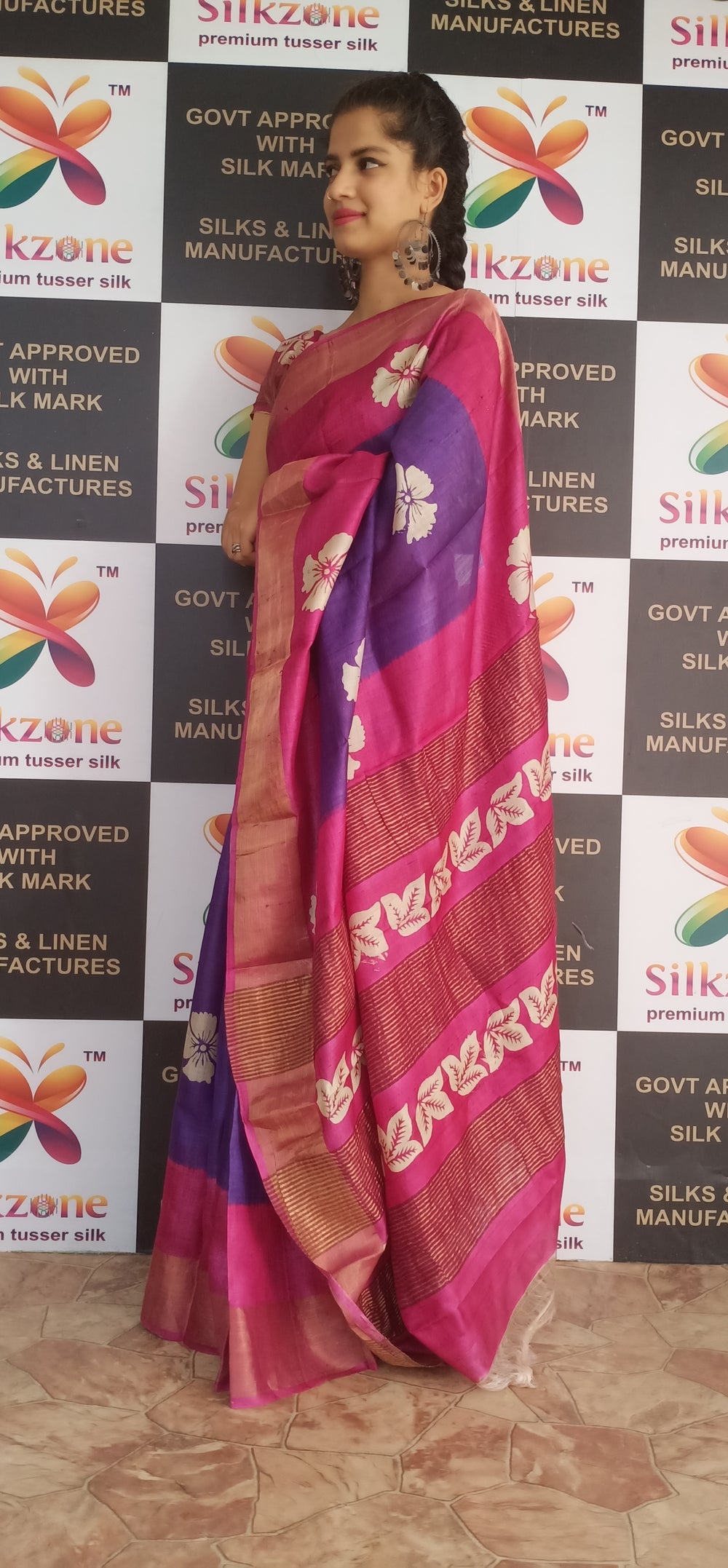 Pure Tussar Silk print saree