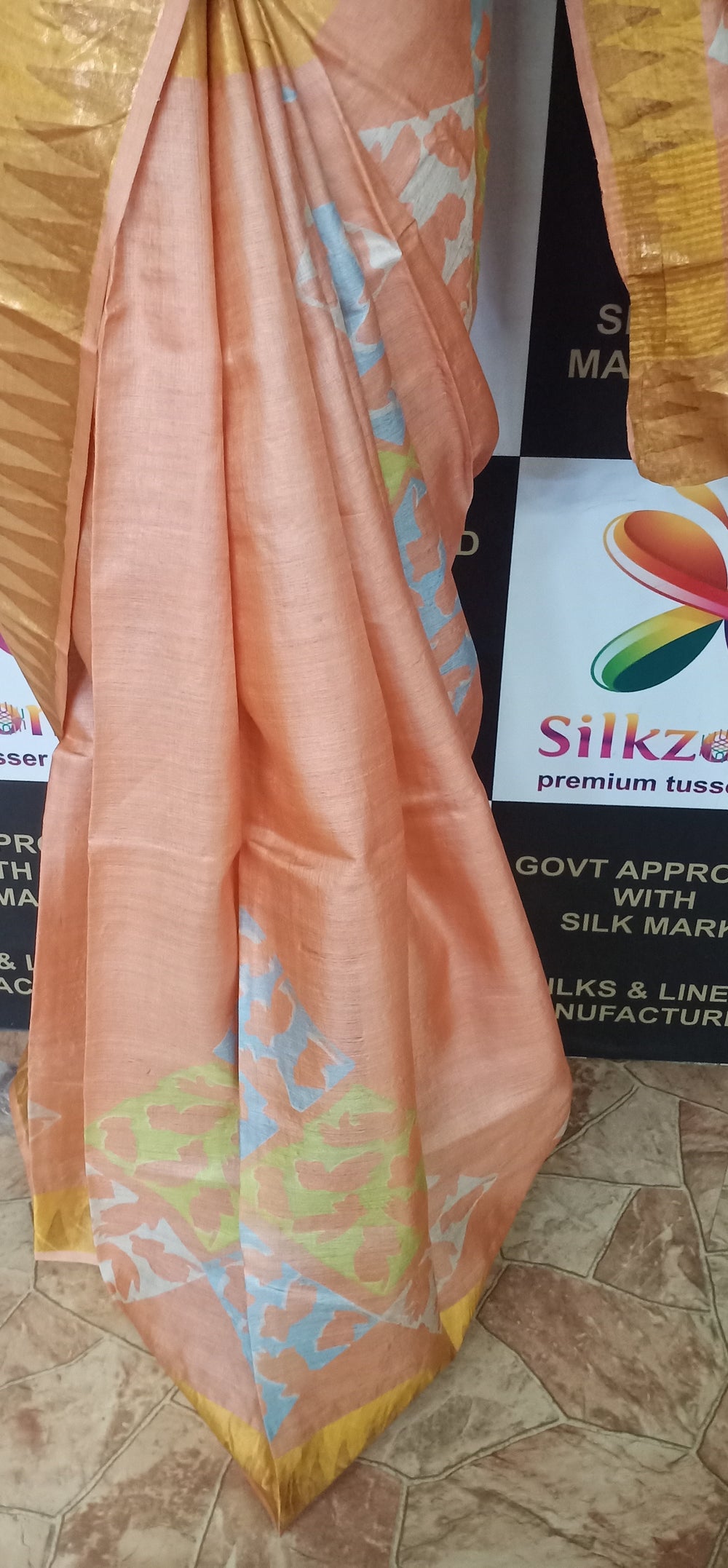 Pure Tussar Silk print saree