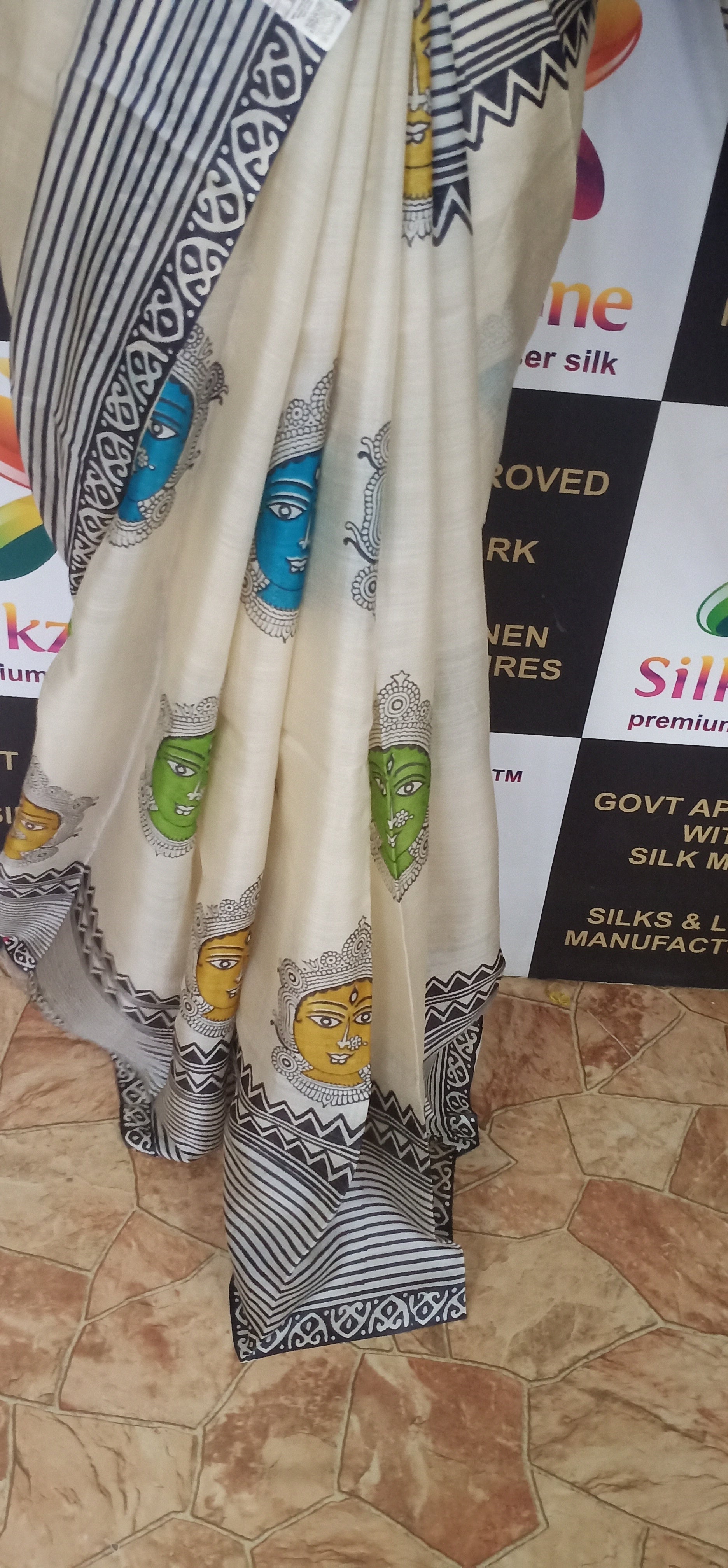Pure Tussar Silk print saree