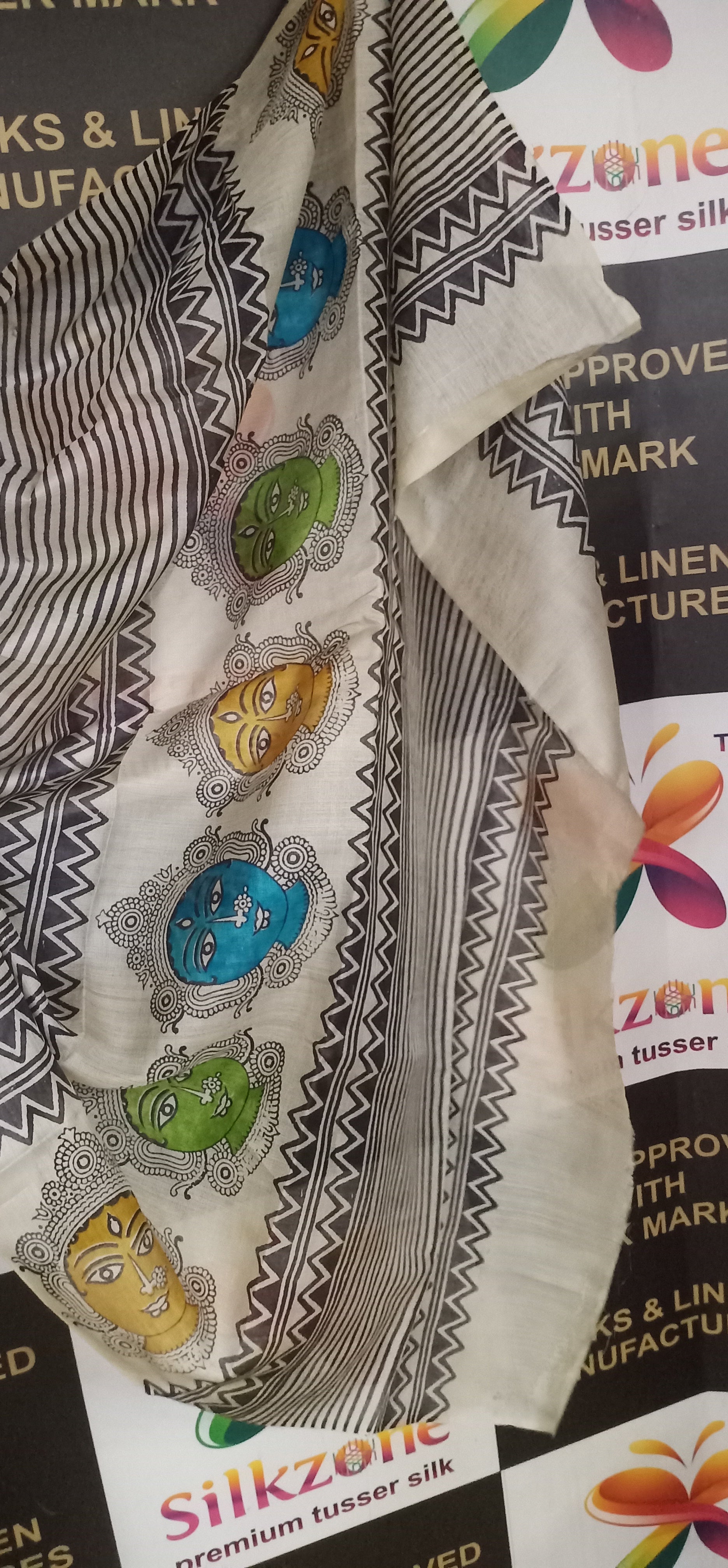 Pure Tussar Silk print saree