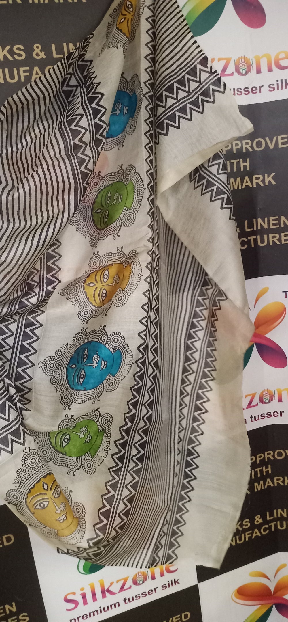 Pure Tussar Silk print saree