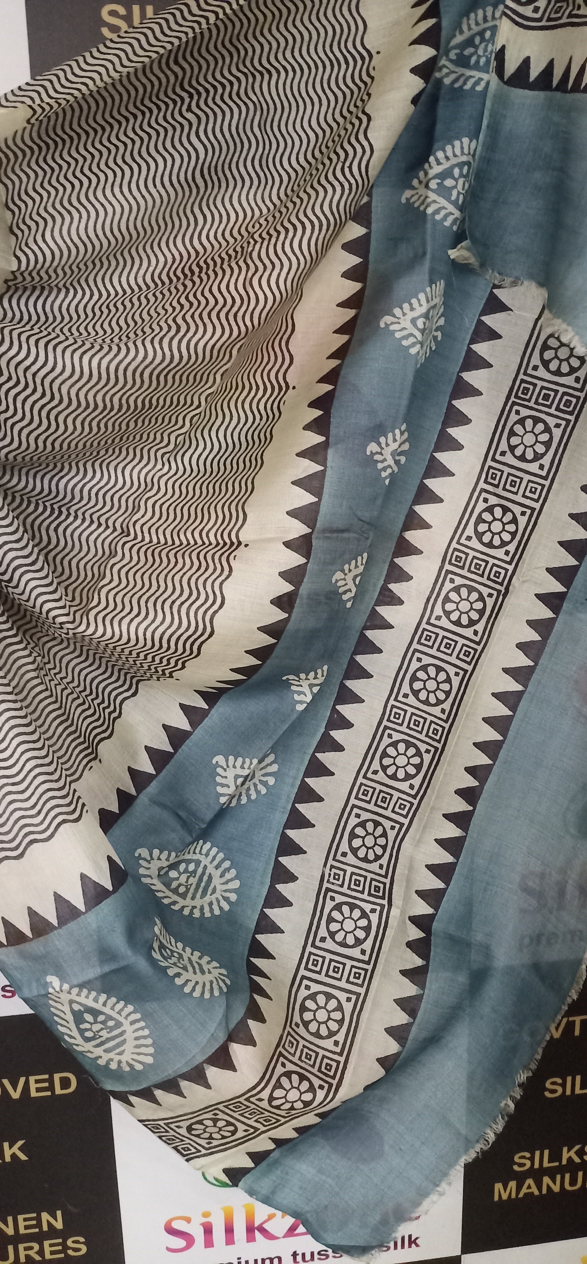 Pure Tussar Silk print saree