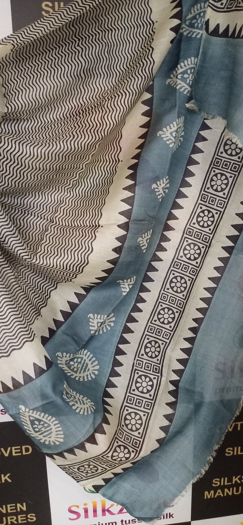Pure Tussar Silk print saree