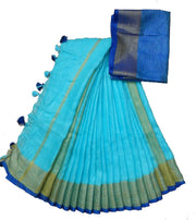 khadi linen saree SILK ZONE
