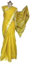 Khadi Linen Fancy Butta  Sarees SILK ZONE