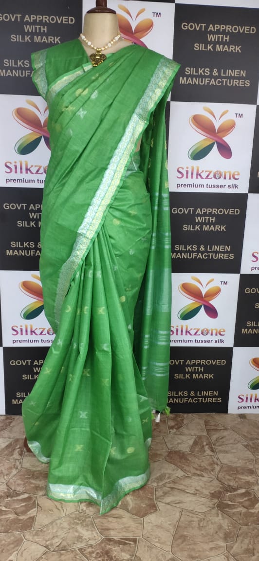 Khadi Linen Fancy Butta  Sarees SILK ZONE
