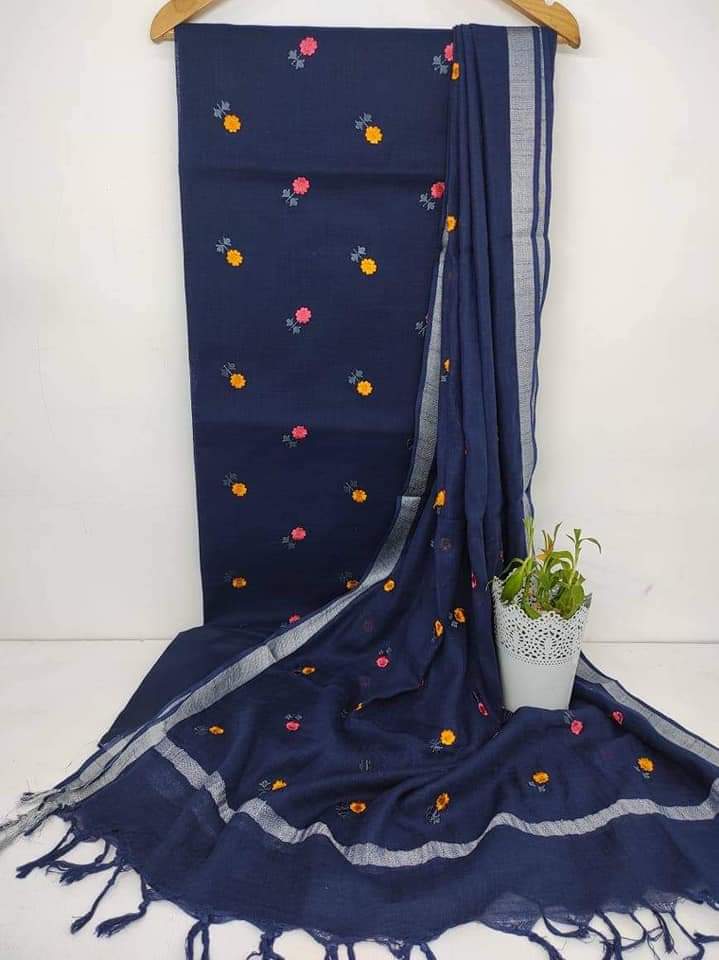Linen Embroidery Dress SILK ZONE