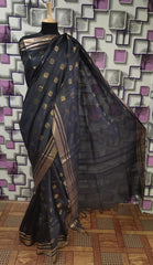 Tussar Munga Silk Zari Butta Saree HIND SILK