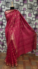 Tussar Munga Silk Zari Butta Saree HIND SILK
