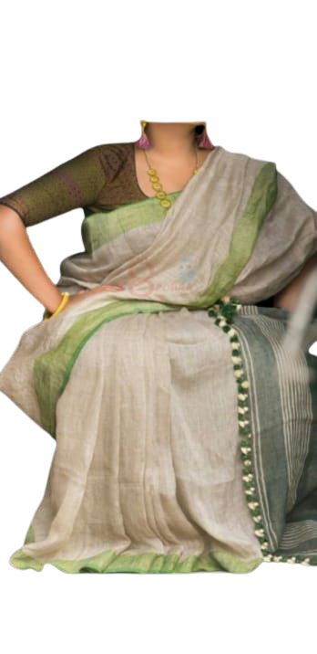 Pure Linen Saree