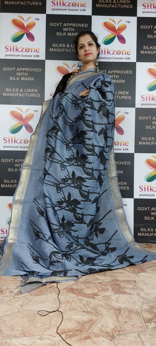 Organza Silk Linen Saree SILK ZONE