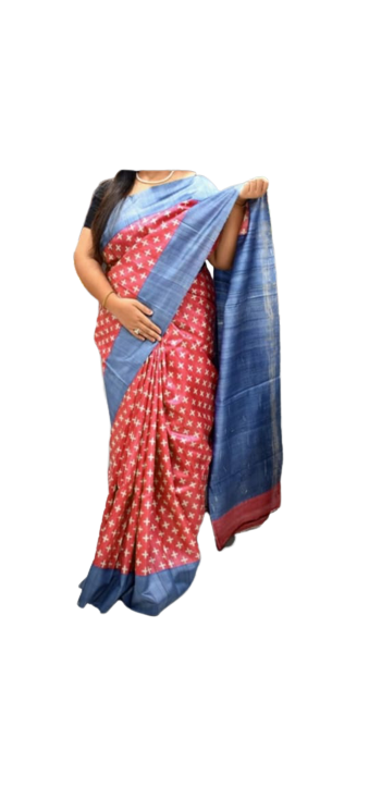 TUSSAR SILK PRINT SAREE