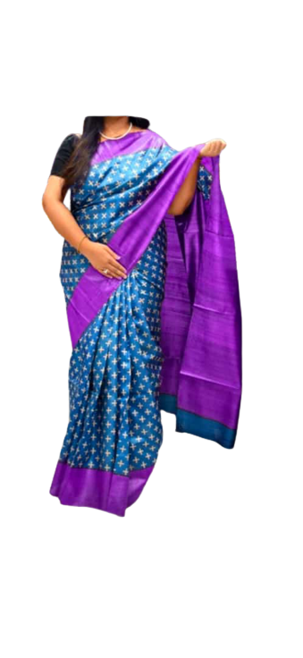 TUSSAR SILK PRINT SAREE