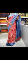TUSSAR SILK PRINT SAREE