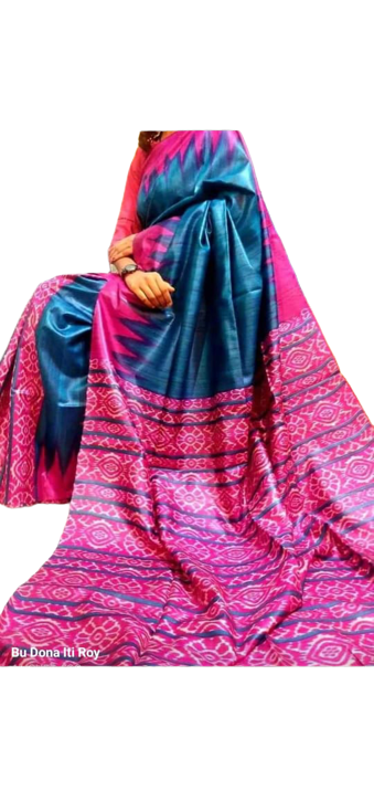 TUSSAR SILK PRINT SAREE