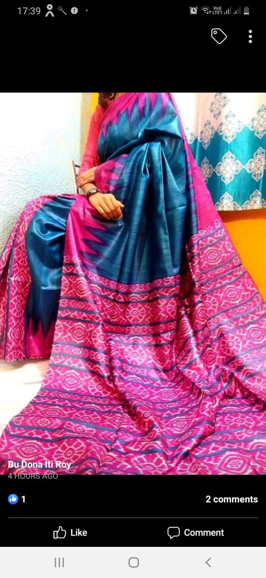 TUSSAR SILK PRINT SAREE