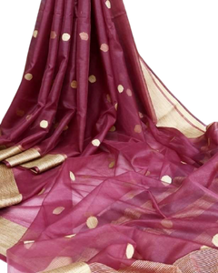 Soft Silk Zari Butta With Kaddi Border