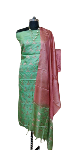 Tussar Silk Embroidery Suit