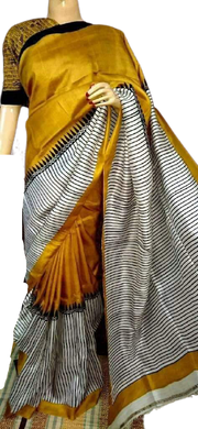 Pure Tussar Silk print saree