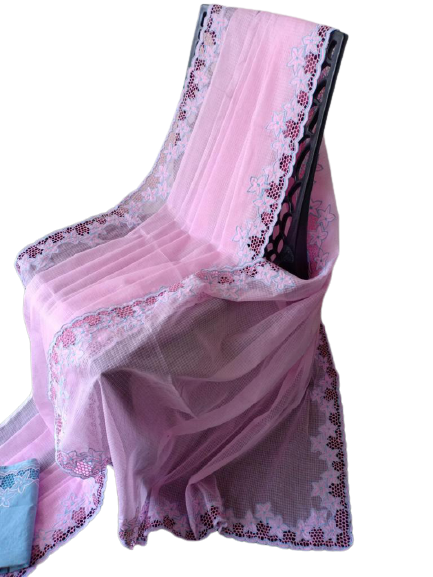 Tussar Silk Hand Embroidery Cutwork SILK ZONE