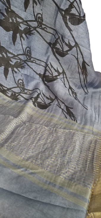 Organza Silk Linen Saree SILK ZONE