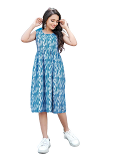 Ikkat Print Dress