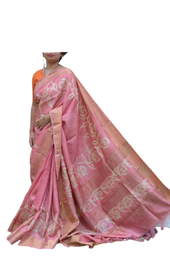 Tussar Silk Hand Print Saree