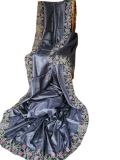 Pure Tussar Silk Hand Cutwork Saree – TCS.4011