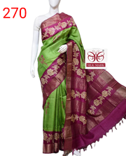 Pure Tussar Silk print saree
