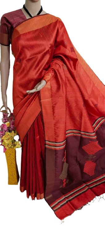 Tussar dupion silk saree SILK ZONE