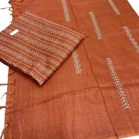 Linen embroidery suit SILK ZONE