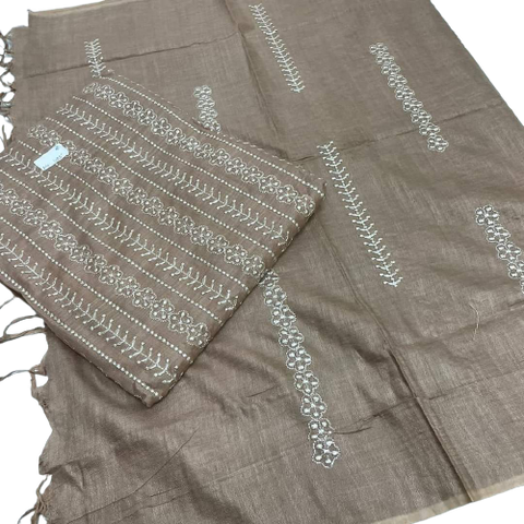 Linen embroidery suit SILK ZONE