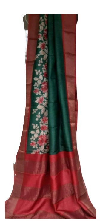 TUSSAR SILK PRINT SAREE