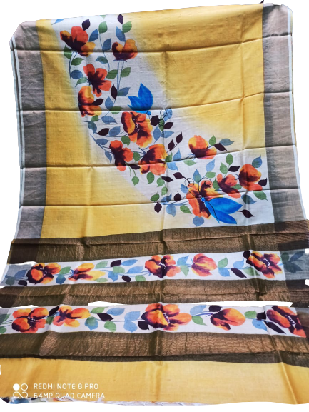 TUSSAR SILK PRINT SAREE
