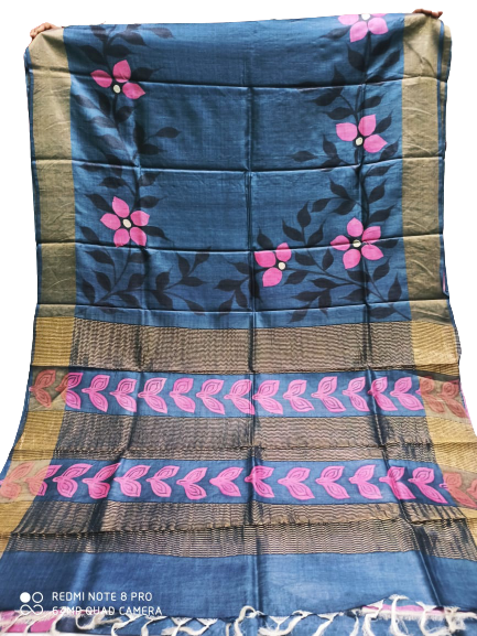 TUSSAR SILK PRINT SAREE