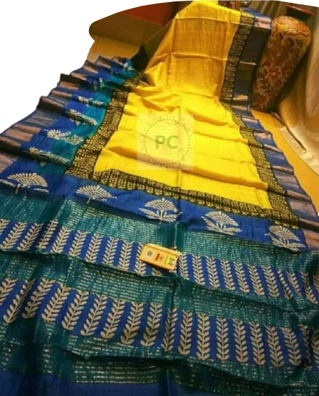 TUSSAR SILK PRINT SAREE
