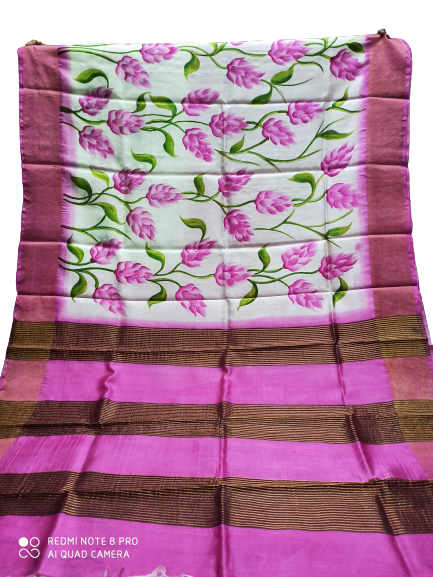 TUSSAR SILK PRINT SAREE
