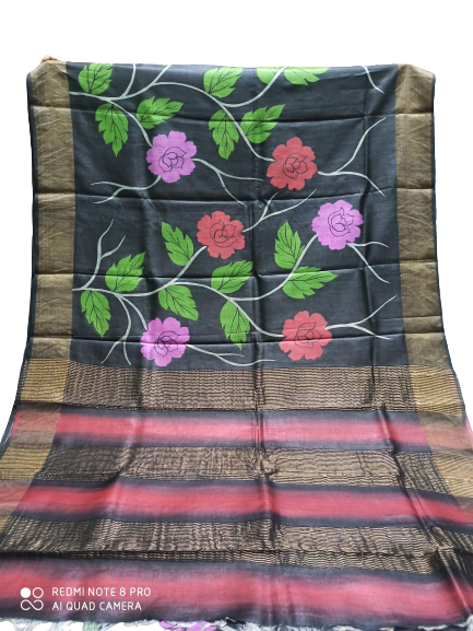 TUSSAR SILK PRINT SAREE