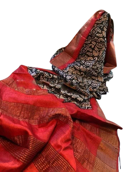 TUSSAR SILK PRINT SAREE