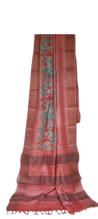 TUSSAR SILK PRINT SAREE