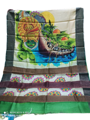 TUSSAR SILK PRINT SAREE