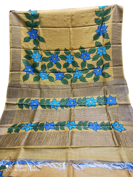 TUSSAR SILK PRINT SAREE