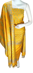 Soft silk hand block discharge print suit SILK ZONE