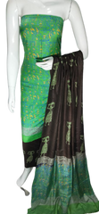 Soft silk hand block discharge print suit SILK ZONE